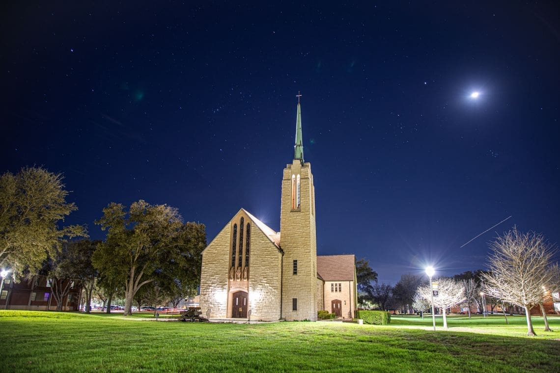 TLU Chapel at Night